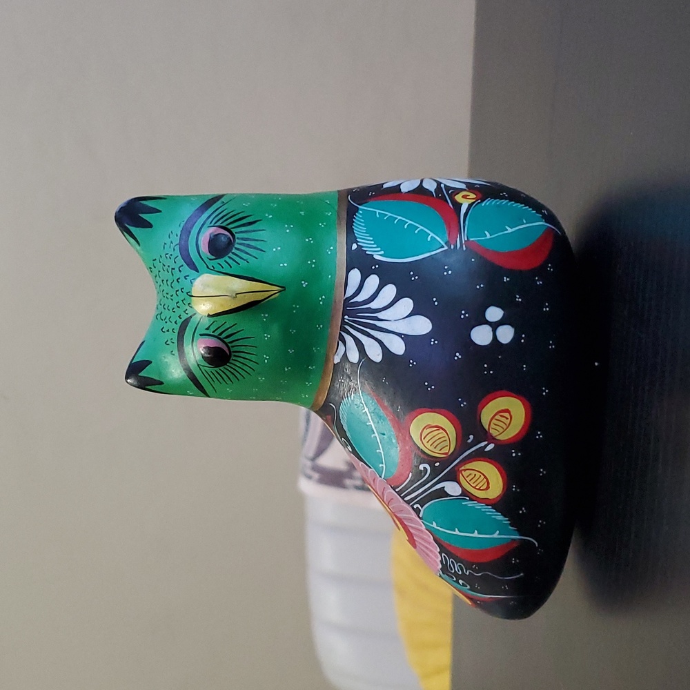 Tonala Owl Bird Mexico Ceramic Decor Floral 5"